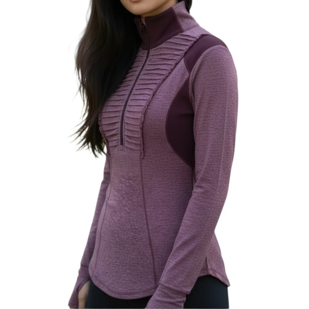 Lululemon Run Your Heart Out Half Zip Pullover Sweatshirt Heathered Plum 8
